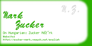 mark zucker business card